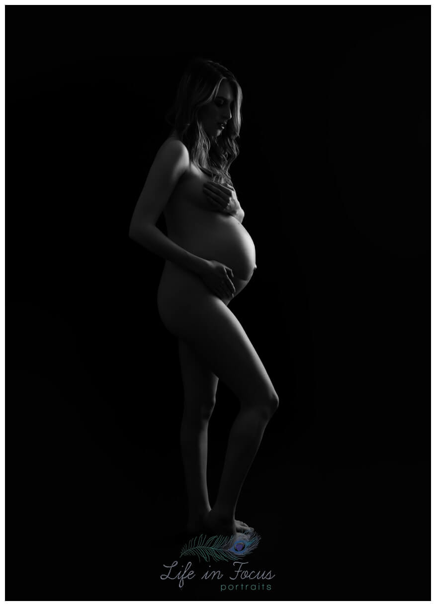 Nude Bodyscape pregnancy photoshoot black and white art nude Life in Focus Portraits Maternity photography Rhu Helensburgh