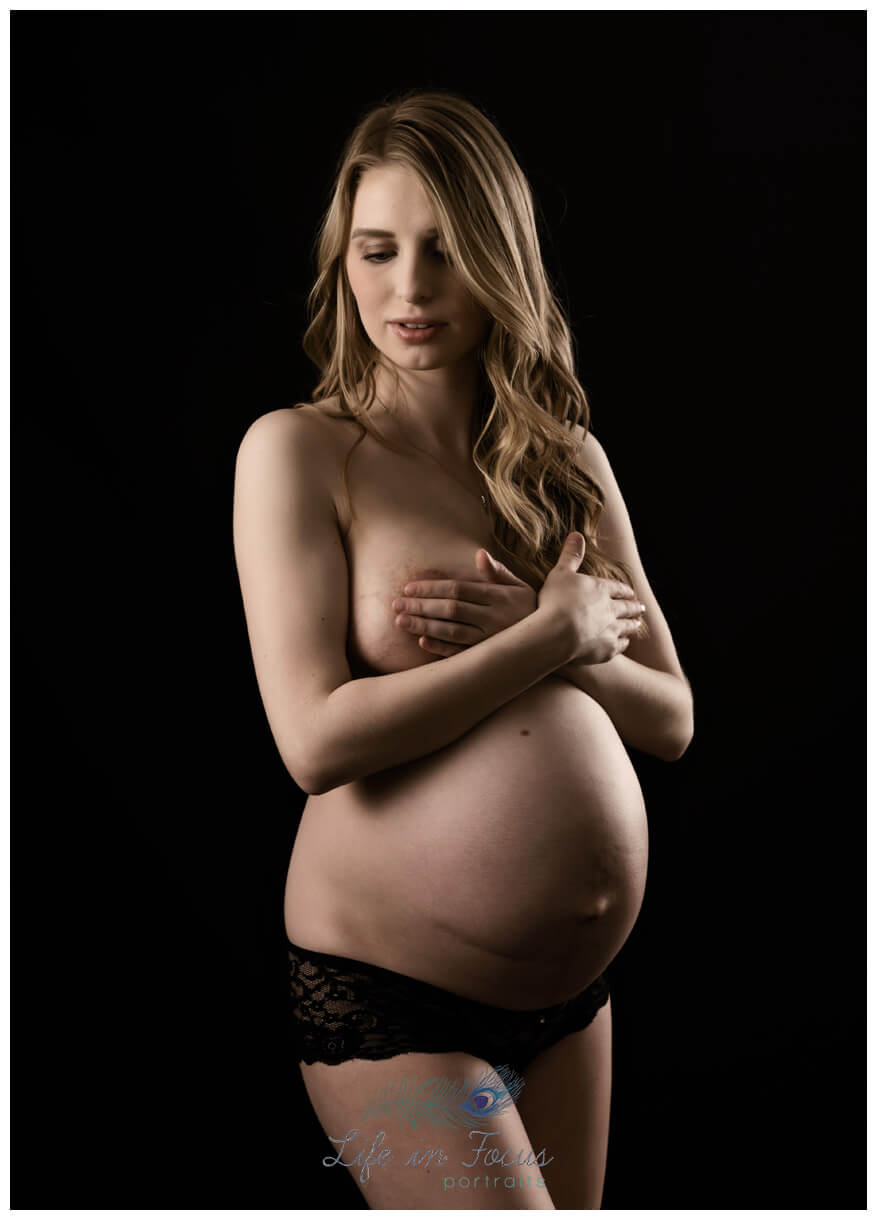 Semi nude bump photo pregnancy photoshoot Life in Focus Portraits maternity photographer Garelochhead Rosneath Cove