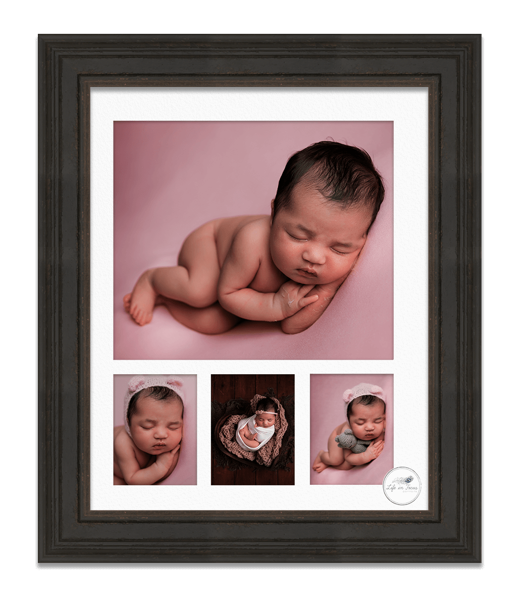 Framed-multi-aperture-mounted-newborn-photos-Life-in-Focus-Portraits-newborn-baby-photos-Rhu-Helensburgh