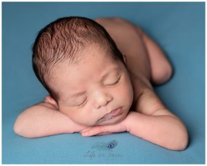 newborn baby boy sleeping on blue blanket Life in Focus Portraits newbonr baby photographer Helensburgh Cardross Dumbarton