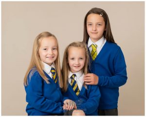 sisters sibling school photo Life in Focus Portraits school and nursery photography Rhu John Logie Baird Primary School Helensburgh
