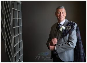 groom portrait wedding day photo Lodge on Loch Lomond