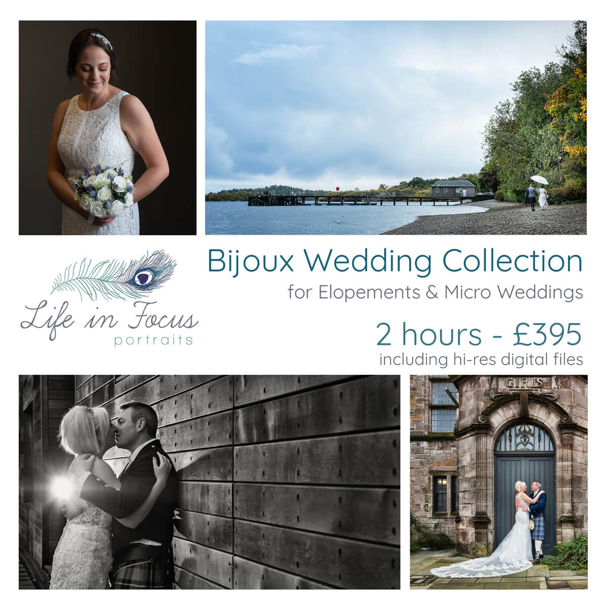 wedding photos and pricing for micri wedding Loch Lomond and Helensburgh