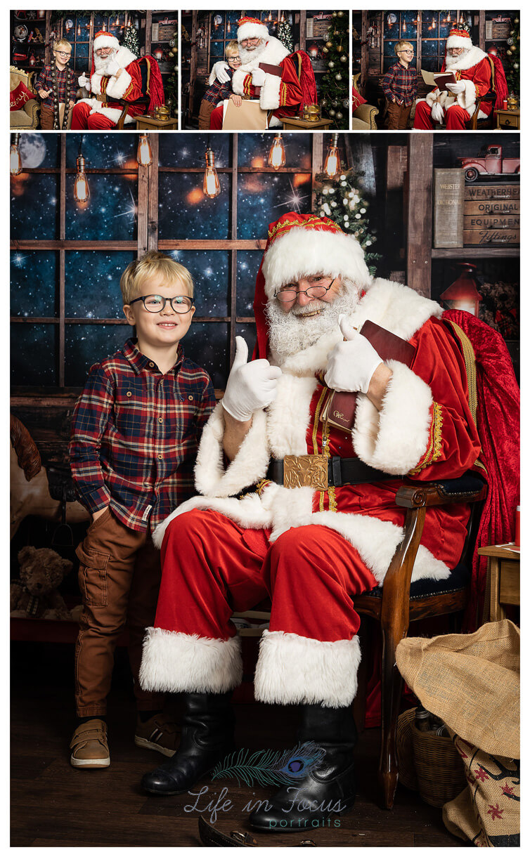 photos of little boy with Santa The Smile with Santa Experience Life in Focus Portraits Child photographer Rhu Helensburgh